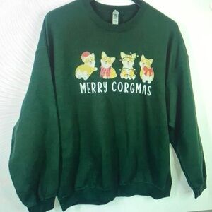 Green Merry Corgmas Sweater